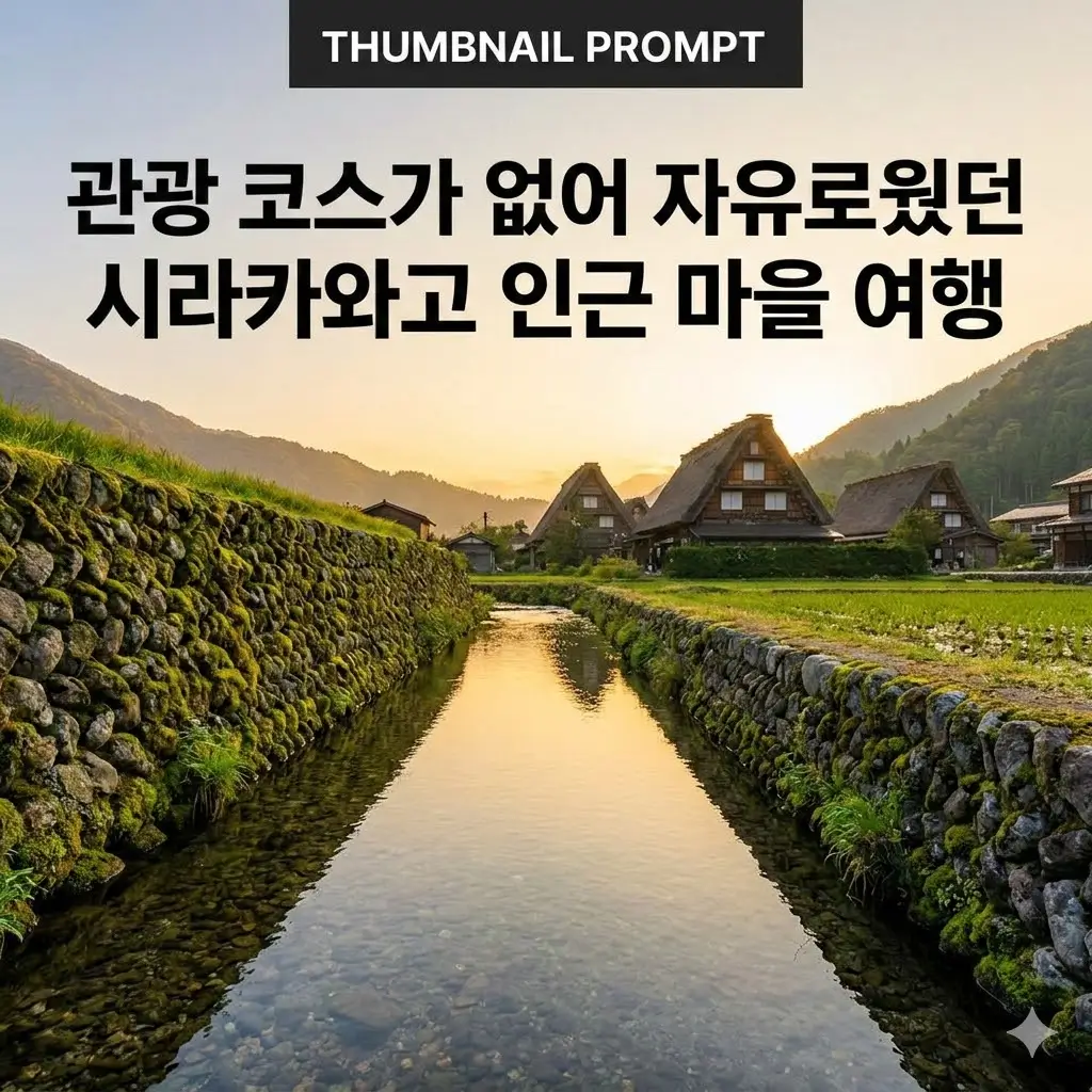 시라카와고 인근 마을 혼자 여행: 관광 코스 밖에서 여유 찾는 법